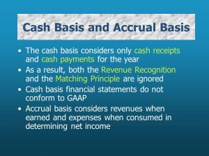 Accounting of Income -whether on receipts or accrual basis