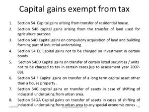 Capital Gains exempt from Income Tax