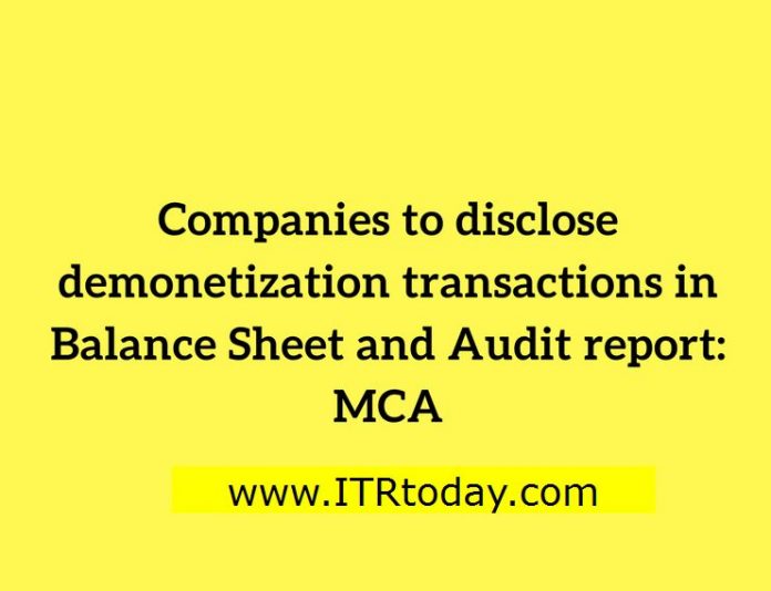 Guidelines to disclose demonetised/SBN/old notes in Audit Report