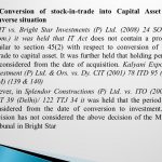 Conversion of stock in trade