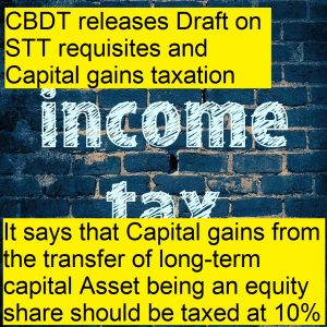 CBDT on STT requisites and Capital gains taxation